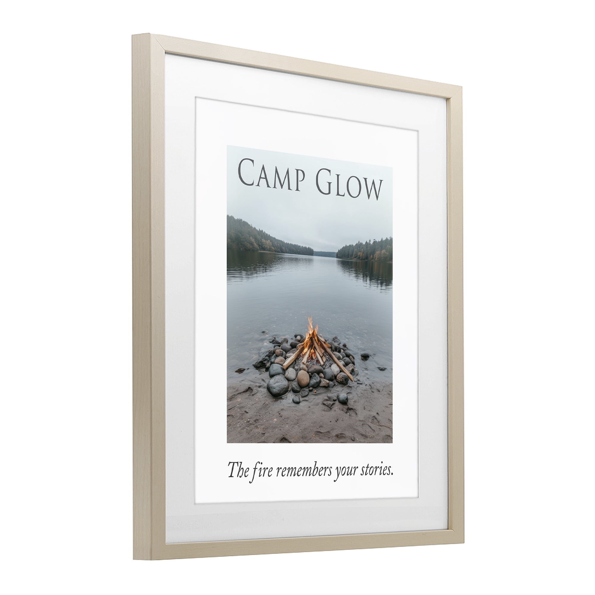 Stupell Industries Fire Remembers Your Stories Birch Framed Print Under Glass, design by A Barefoot Stylist