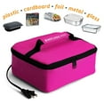 thumbnail image 3 of HotLogic Mini Portable Thermal Food Warmer for Home, Office, & Travel, Pink, 3 of 7