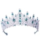 thumbnail image 4 of Tocados de princesa, Tiara de diamantes de imitación, joyería para el cabello, diadema de flores para niñas, corona nupcial para actuaciones, bodas, Verde Salvador Tocado, 4 of 10