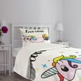 thumbnail image 3 of Ambesonne Unicorn Quilted Bedspread Set 2 Pcs, LGBT Slogan Tail, Twin Size, Multicolor, 3 of 5