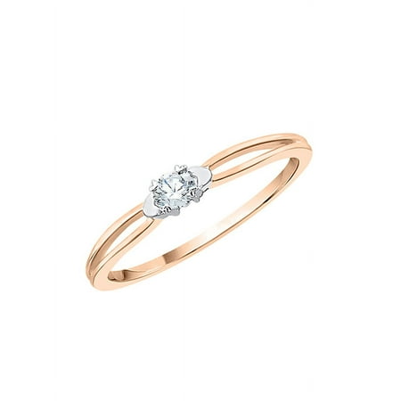Diamond Promise Ring in 14K Rose Gold (1/10 cttw) (I-Color SI3-I1 Clarity)