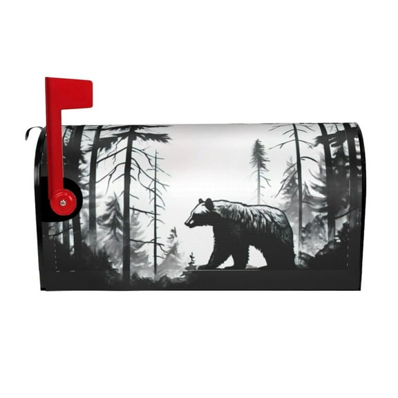 PHELIKA Woods Forests Bear 02 Mailbox Covers Magnetic Mailbox Wraps Post Letter Box Cover Mailwrap Garden Home Decor Standard Size 21"H x 18"W