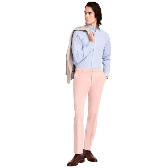 Tommy Hilfiger Mens Modern fit Dress Pants 40 / 32 Pink Solid Stretch