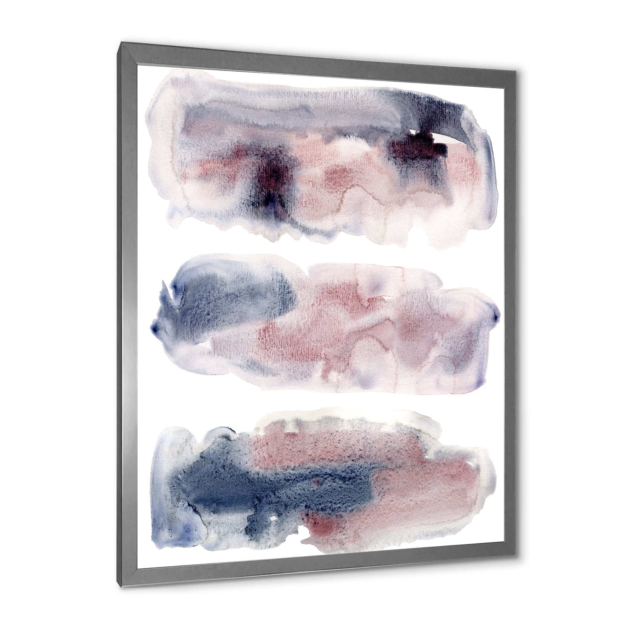Designart 'Blue and Pink Clouds With Beige Spots I' Modern Framed Art Print