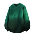 thumbnail image 2 of NTACZA Cable Knit Mens Sweater Long Sleeve Green Plus Size Sweaters Ombre Crew Neck Baggy Knitwear Jumper Mens XL, 2 of 4