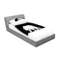thumbnail image 2 of Ambesonne Animal Fitted Sheet & Pillow Sham Set, Big Polar Bear Walking, Twin, Black and White, 2 of 2