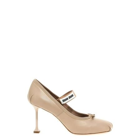 

Miu Miu Women Logo Leather Pumps
