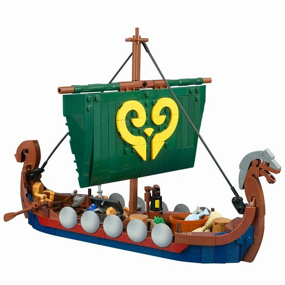 Medieval Military Viking-Ship Building Blocks Toy Long Boat Bricks Set Christmas Gifts for Fans Friend and Childrens(434 PCS)