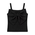 thumbnail image 5 of Miluxas Girl Summer Bow Tie Front Tank Top Sweetheart Neckline Sleeveless Backless Cute Cami Going Out Tops Black 7-8Years, 5 of 6