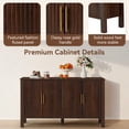 thumbnail image 6 of AVAWING Modern Buffet Cabinet, Credenza with 4 Doors, Fluted Buffet Sideboard Cabinet, Brown, 6 of 7