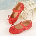 thumbnail image 4 of MKHSQHDG Sandals for Toddler Girls Size 5 Brown Children's Girls Wedding Shoes Flower Child Shoes Sequins Fine Glitter Bow Girl Princess Shoes 6-7 Years, 4 of 7