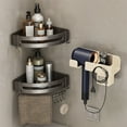 thumbnail image 4 of Home Hair Dryer Rack Bathroom Hair Dryer Hanging Rack Hair Dryer Placement Storage Rack Folding Hair Dryer Price Storage Bracket Can Hang Jewelry with 6ml Adhesive Home Essentials, 4 of 8