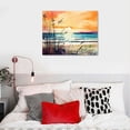 thumbnail image 5 of Nawypu Sunset Beach Canvas Wall Art Abstract Coastal Seaside Landscape Paintings Decor Watercolor Tropical Nature Ocean Seascape Prints Pictures Artwork for Living Room Bathroom Home Decoration, 5 of 5