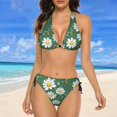 thumbnail image 4 of NICKSUN Women's Bikini Sets, Cute Print Two Piece Bathing Suits Sexy Halter Padded Bikini Swimsuits, 4 of 6