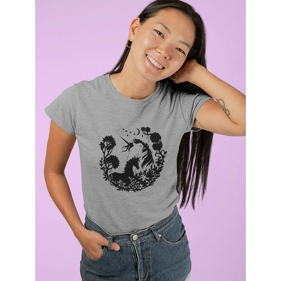 Beautiful Unicorn And Landscape Shaped Tee Women's -Image by Shutterstock