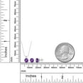 thumbnail image 3 of Gem Stone King 2.10 Ct Round Purple Amethyst 14K White Gold Pendant and Earrings Jewelry Set With Chain, 3 of 3