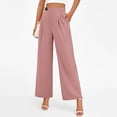 thumbnail image 6 of Pants for Women, Wide Leg Pants Women's High Elastic Waisted in The Back Business Work Trousers Long Straight Suit Pants, 6 of 7