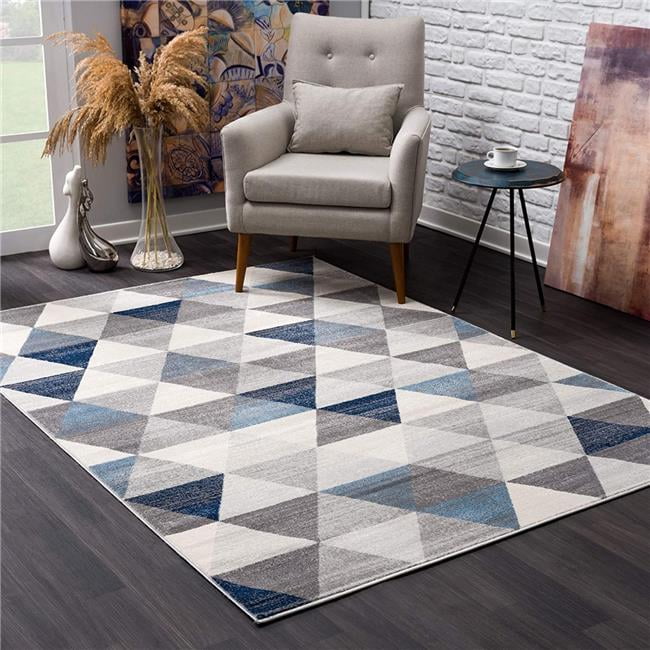 4 x 6 ft. Navy Blue Geometric Diamond Area Rug