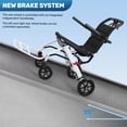 thumbnail image 5 of Postuois Travel Foldable Wheelchair for Adults 17.7" Wide Seat, Lightweight Aluminum Alloy Transport Chair with 265lbs Capacity, Handbrake Lever, Fits in Airplane & Car Trunk, 5 of 9