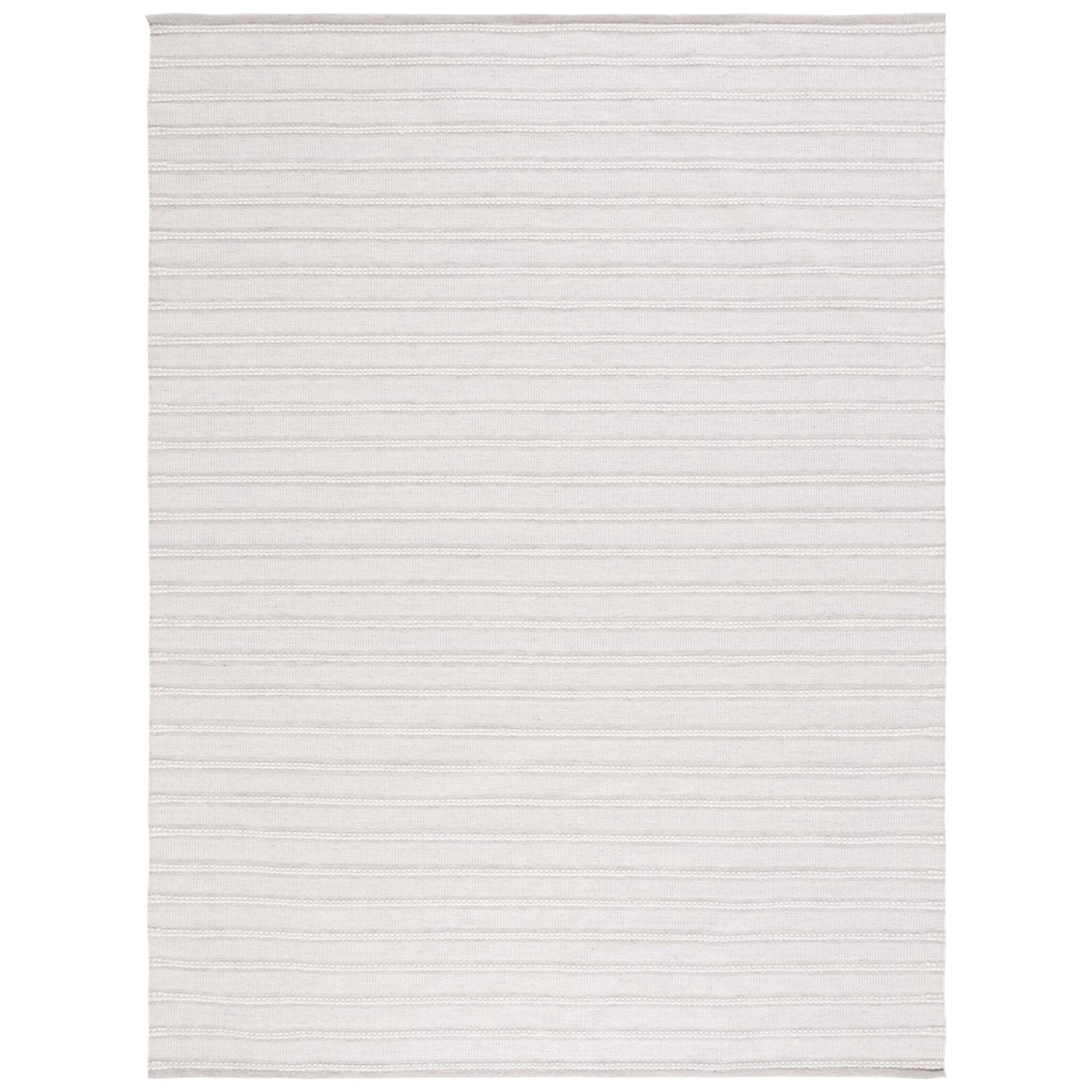 SAFAVIEH Kilim Mayra Striped Polyester Area Rug, Light Grey/Ivory, 8' x 10'
