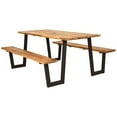 thumbnail image 1 of Pemberly Row Patented Picnic Table with 2 Benches 70'' Dining Table Yellow, 1 of 9