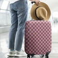 thumbnail image 2 of Pink Brown Heart Checkered Pattern Luggage Cover Fashion Suitcase Cover Baggage Covers Fit 25-28 Inch Luggage (Go Travel), 2 of 5