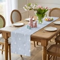 thumbnail image 4 of Easter Rabbits Table Runner 48 Inches Long for Kitchen Dining, Cartoon Bunny Eggs Animal Blue Dresser Scarf Farmhouse, Dining Table Decorations for Wedding/Parties, 13 x 48 In, 4 of 8