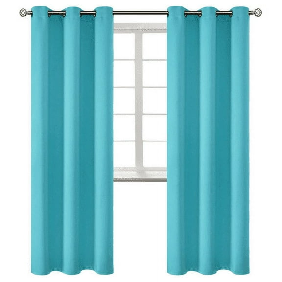 Window Curtain Room Darkening K68 light pink color 100 % blackout thermal drapes for bedroom living room closet door noise reducing 37" inch wide X 84" inch long 2 panels