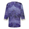 thumbnail image 4 of Dreluolixuan Womens Tunic Tops 3/4 Sleeve Tees V Neck Blouses Graphic Vintage Shirts Lace Trim Patchwork Pullover Casual Summer Vacation 2024 Fashion Trendy Clothing Purple 5XL, 4 of 5