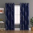 thumbnail image 2 of Cortinas opacas para dormitorio, con aislamiento térmico y reducción de ruido, con estampado de ondas y láminas, para patio y puerta corrediza de vidrio (1 panel, 132 x 213 cm), 2 of 7