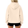 thumbnail image 4 of Garbnen Oversized Hoodies for Women Long Sleeve Women Sweatshirt Soft Fall Winter Loose Casual Trendy Pullover for Women with Pocket Khaki L, 4 of 6