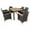 Brown Rattan, variant on YIORTWO 6-Piece Outdoor Dining Set, Acacia Wood & Steel Patio Furniture for 6-7 Person, 1 Dining Table 4 Cushioned Chairs & 1 Bench, Gray