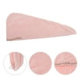 thumbnail image 3 of Unique Bargains 1 Pc Water-absorbent Floral Pattern Hair Towel for Bathroom Hotel Coral Fleece Light Pink, 3 of 5