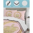 thumbnail image 4 of Golden Crown Twin Size Down Alternative Comforter, Lightweight Comforter Quilt Bedding Set with Pillow Shams Pink Cartoon Funny Geometric Plaid Art All Seasons Bed Comforter Duvet Insert 68"x86", 4 of 7