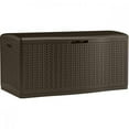 thumbnail image 1 of Suncast 124 gal Extra-Large Resin Deck Box – Wicker Design Outdoor Storage with Reinforced Lid - Java, 1 of 5