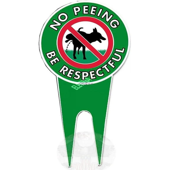 No Peeing/Pooping Be Respectful Dog Sign, Politely Reads Please Be Respectful: Protect Your Property! No Dog Poop and Pee Yard Sign Stop Dogs from Pooping On Your Lawn No Pee Sign(6x12in No pee1)