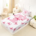 thumbnail image 4 of Erosebridal Dreamy Princess Style Twin Sheet Sets,Pink Bowtie Monogrammed T Bedding For Princess 3 Pieces, 4 of 6