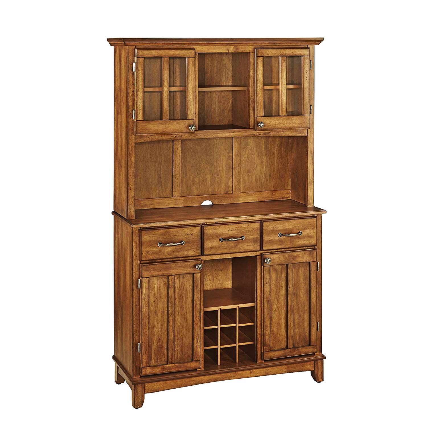 Home Styles Cottage Oak Server With Cottage Oak Top And Two Door Hutch
