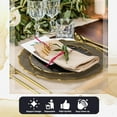 thumbnail image 5 of Exquisite Tinted Plates 80 Piece Plastic Disposable Plates for Party Set For 40 Guests 40 X 7.5 Dessert Plates & 40 X 10 Thin Delicate Fancy Plastic Plates Disposable Dinnerware Mint Gold Rim, 5 of 8