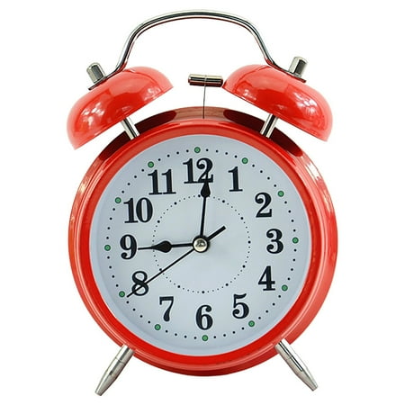 Clearance Items Vintage Metal Bell Alarm Clock – High Volume, Mute Function, Retro Red Design, Bedside Digital Clock for Heavy Sleepers, Students Wake Up, Loud Ring for Early Riser