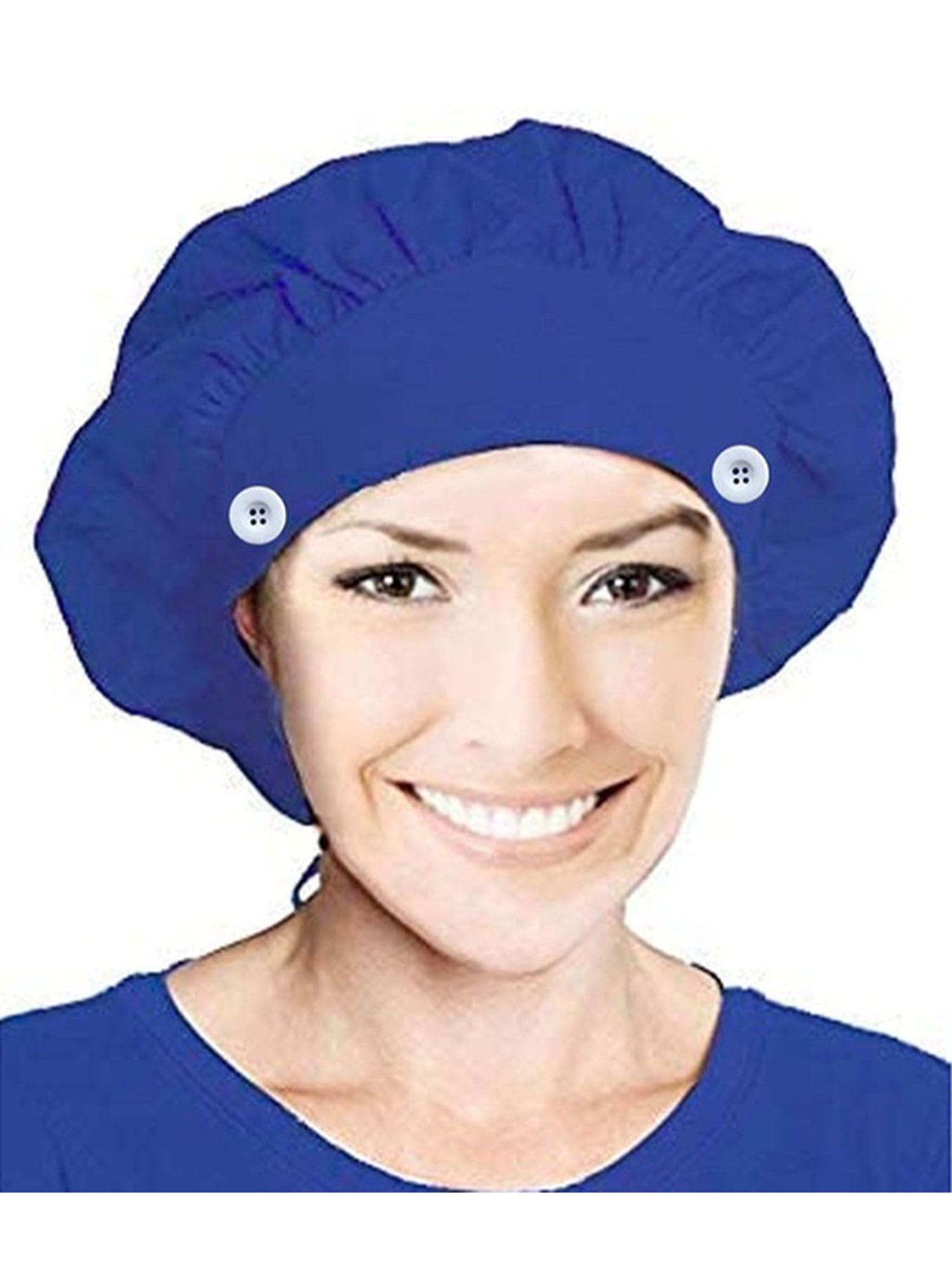 PRETYZOOM Blue Floral Printed Surgical Hat Cotton Scrub Cap Adjustable Medical Hat for Doctor Nurse 