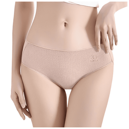 Fulorrnie Underwear for Women Breathable Briefs Comfort Seamless Panties Elastic Waist Flat Seams Stretchable Panty Khaki M