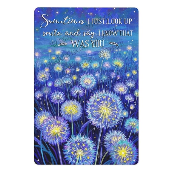 Motivational Dandelion Metal Tin Sign – Uplifting Quote Wall Art for Living Room, Office, Bedroom – Perfect Inspirational Gift for Women, Friends 8x12 inch