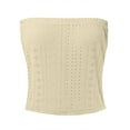 thumbnail image 4 of Weikingp Off The Shoulder Tops For Women Plus Size Tube Tops For Women Flowy Tube Tops For Women Strapless Tops For Women Summer Tops For Women Beige L, 4 of 7