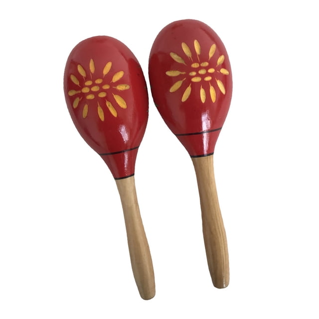 Wooden Sand Hammer, One Pair Hand Painted Patterns Striped Maracas Beginner Instrument for Rhythm Development, for Family and Friends