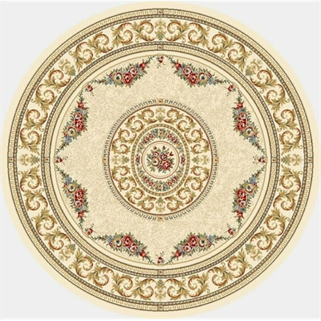 Dynamic Rugs ANR8572266464 Ancient Garden 7.10 Round 57226-6464 Rug - Ivory