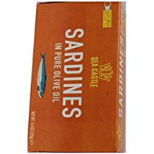 Sea Castle Sardines In Pure Olive Oil Kosher For Passover 4.4 Oz. Pack Of