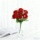 thumbnail image 1 of Ramo Artificial de 6 Cabezas de Flores para Decoración de Fiestas y Bodas | Flores Artificiales de Seda Roja para Decoración Del Hogar y Recibidor | 15 X 10 X 30 Cm, 1 of 7
