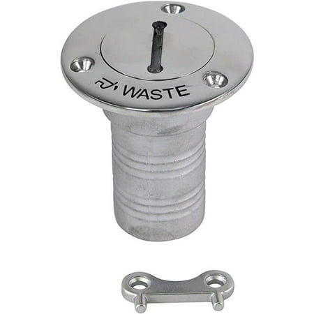 Whitecap 6126C Stainless Steel 90 Degree Hose Deck Fill with Key - Waste, 1-1/2"