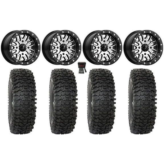 MSA Brute Beadlock 14" Wheels Machined 30" RC500 Tires Kawasaki Teryx Mule